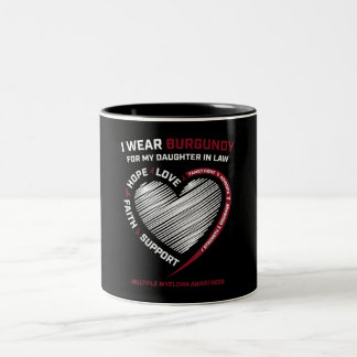 Burgundy Daughter In Law Multiple Myeloma Two-Tone Coffee Mug