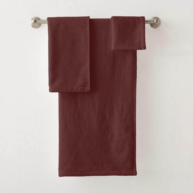 Burgundy Deep Red Custom Branded Bath Towel Set (Insitu)