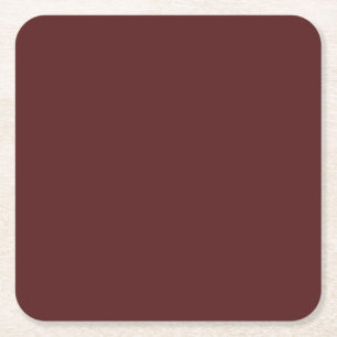 Burgundy Deep Red Custom Branded Square Paper Coaster