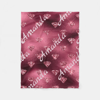 Burgundy Diamond  Personalised Fleece Blanket