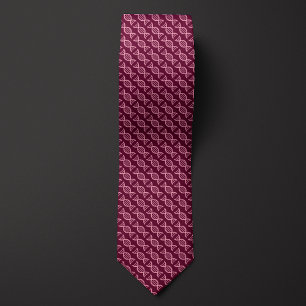Burgundy DNA Double Helix Pattern Tie