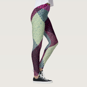 Burgundy Edge V-Stripes Leggings