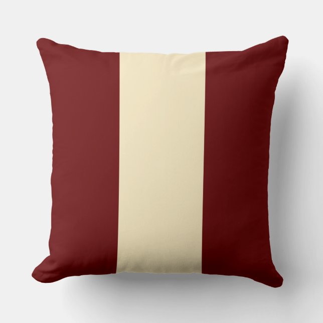Burgundy (Edged) & Cream Elegance Cushion (Front)