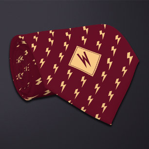 Burgundy Electrician Lightning Bolt Tie