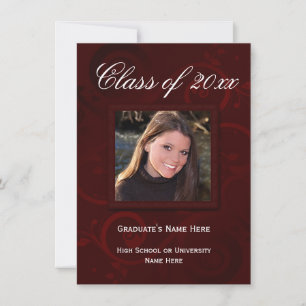 Burgundy Elegance Graduation Announcement