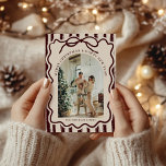 Burgundy Elegant Bow Photo Christmas Holiday Card<br><div class="desc">Burgundy Elegant Bow Photo Christmas Holiday Card</div>