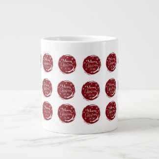 Burgundy Elegant Circles Christmas    Large Coffee Mug
