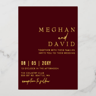 Burgundy Elegant Handwritten Simple Wedding