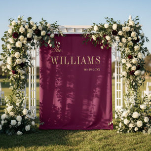 Burgundy elegant stylish wedding backdrop  tapestry