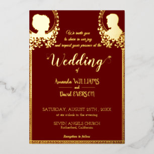 Burgundy -Elegant Wedding- with Real Golden