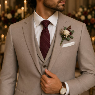 Burgundy Elegant Wine Red Wedding & Business Tie