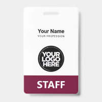 Burgundy Employee Name Business Logo Qr Code