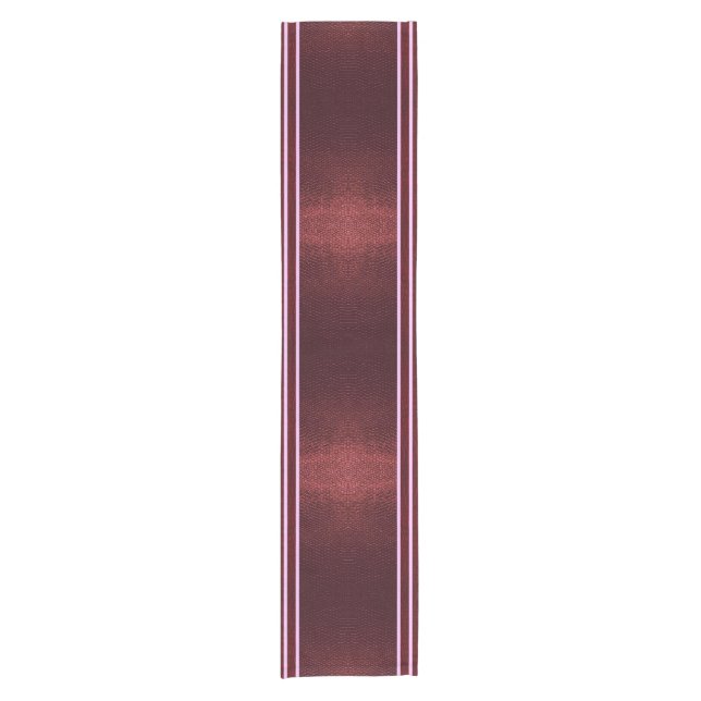Burgundy Exotic Faux Snake Leather Linear Stripe Short Table Runner (Front)