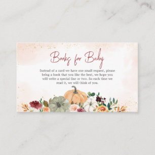 Burgundy Fall Floral Pumpkin Books for Baby Enclosure Card