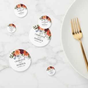 Burgundy Fall Garden Floral Wedding Confetti