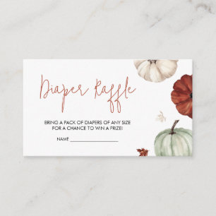 Burgundy Fall Pumpkin Baby Shower Diaper Raffle Enclosure Card