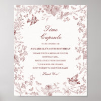 Burgundy Fall Toile Jouy Floral Time Capsule Game