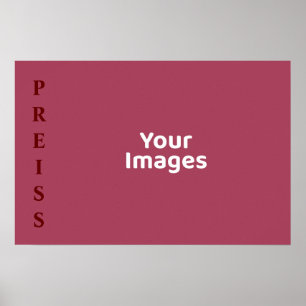 Burgundy Family Name Photo Display Poster