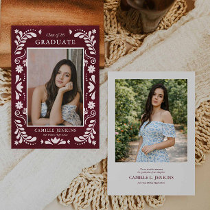Burgundy Fiesta Photo Grad Announcement 2026
