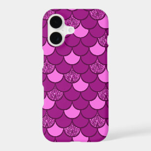 Burgundy fish scale pattern with glitter effect