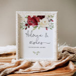 Burgundy floral advice and wishes for Newlyweds   Poster<br><div class="desc">Burgundy floral advice and wishes for Newlyweds  
Matching items available.</div>