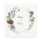 Burgundy Floral and Greenery Wedding Napkin