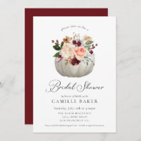 Burgundy Floral and Pumpkin Bridal Shower
