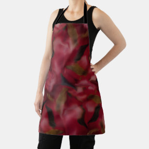 Burgundy Floral Apron - All Over Print Apron