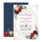Burgundy Floral Blue Gold Modern Geometric Wedding
