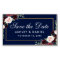 Burgundy Floral Blue Save The Date Mini Magnet