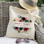 Burgundy Floral bridesmaid Tote Bag<br><div class="desc">Clicking “Personalise this template” will allow you to customise further. You can change the font size,  font colour and more! Be sure to check out 1000  matching items in our shop!</div>