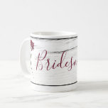 Burgundy Floral Elegant Rustic Bridesmaid Coffee Mug<br><div class="desc">Pretty burgundy “Bridesmaid”  watercolor elegant and rustic tote bag.  Just so pretty. Carry all your wedding day necessities in this sweet bag.  These make wonderful bridesmaid gifts for the girls in your wedding.</div>
