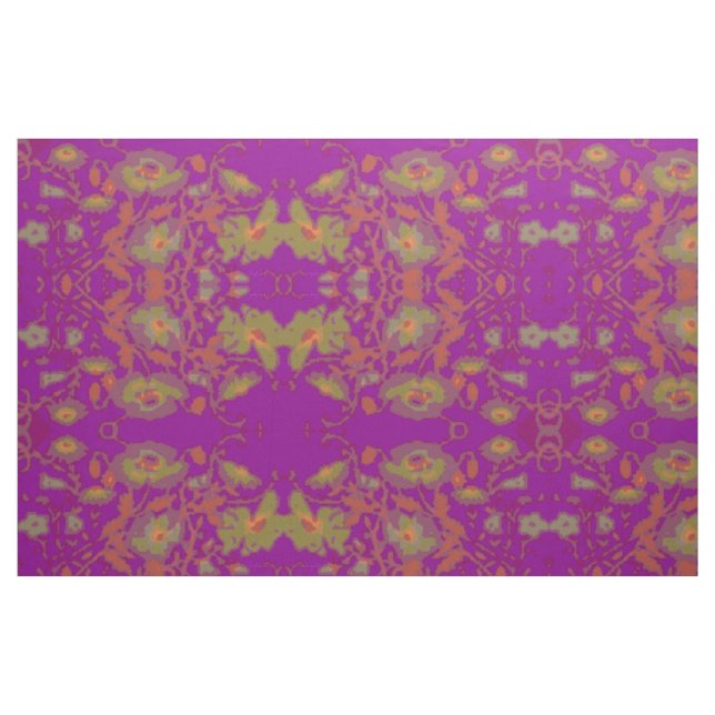 Burgundy Floral Field Fabric  (Fat Quarter)