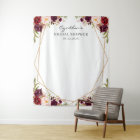 Burgundy Floral Geometric Bridal Shower Backdrop