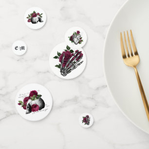 Burgundy Floral Gothic Wedding Confetti