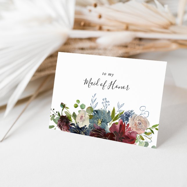 Burgundy Floral Greenery Bridal Party Thank You (Creator Uploaded)