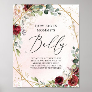 Burgundy floral how big is mummy's belly sign