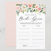 Burgundy Floral How Old Were Bride and Groom Game