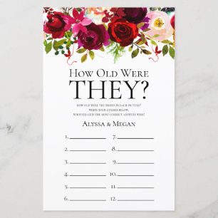 Burgundy Floral How Old Were They LGBTQ