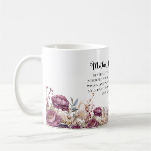 Burgundy Floral Mother Of the Bride Mug