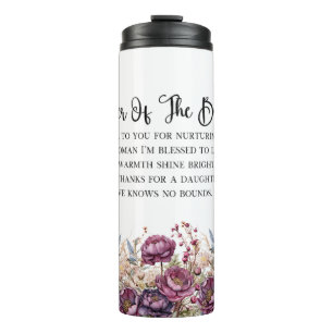 Burgundy Floral Mother of The Bride Tumbler