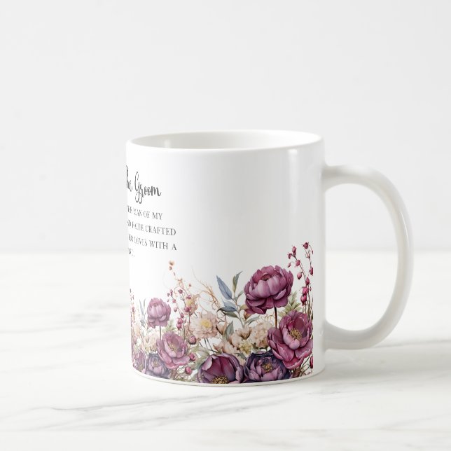 Burgundy Floral Mother Of The Groom Mug (Right)