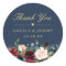 Burgundy Floral Navy Blue Thank You Wedding Favour