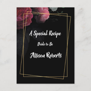 Burgundy  Floral Rustic Bridal Shower Postcard