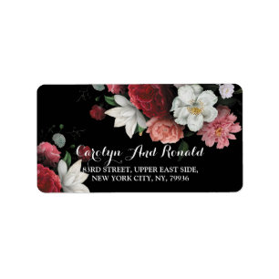Burgundy  Floral Rustic Label