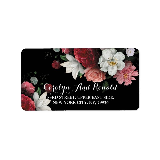 Burgundy  Floral Rustic Label (Front)