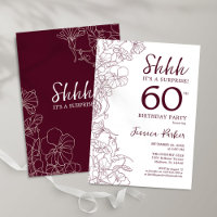 Burgundy Floral Surprise 60th Birthday