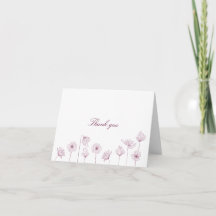 Burgundy Floral Thank you greeting card