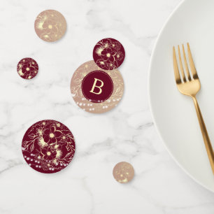 Burgundy Floral Wedding Confetti