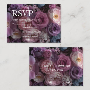 burgundy floral wedding design featuring rich wine card